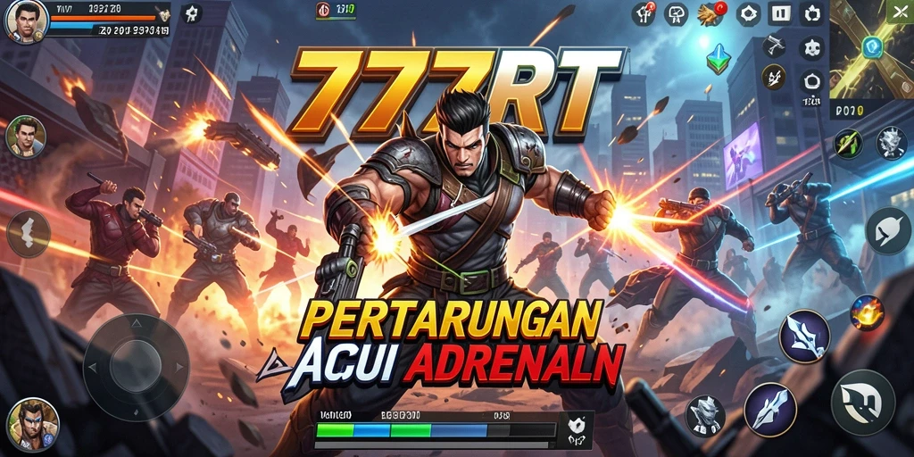 Tampilan utama gameplay penuh aksi dan pertarungan mendebarkan.