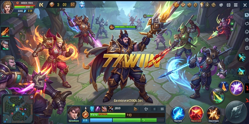 Screenshot menunjukkan momen epik pertempuran dalam game MOBA.