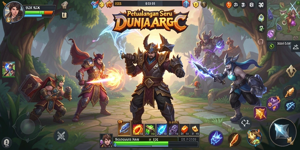 Screenshot gameplay 9ZK menampilkan aksi seru dalam pertarungan ARPG.