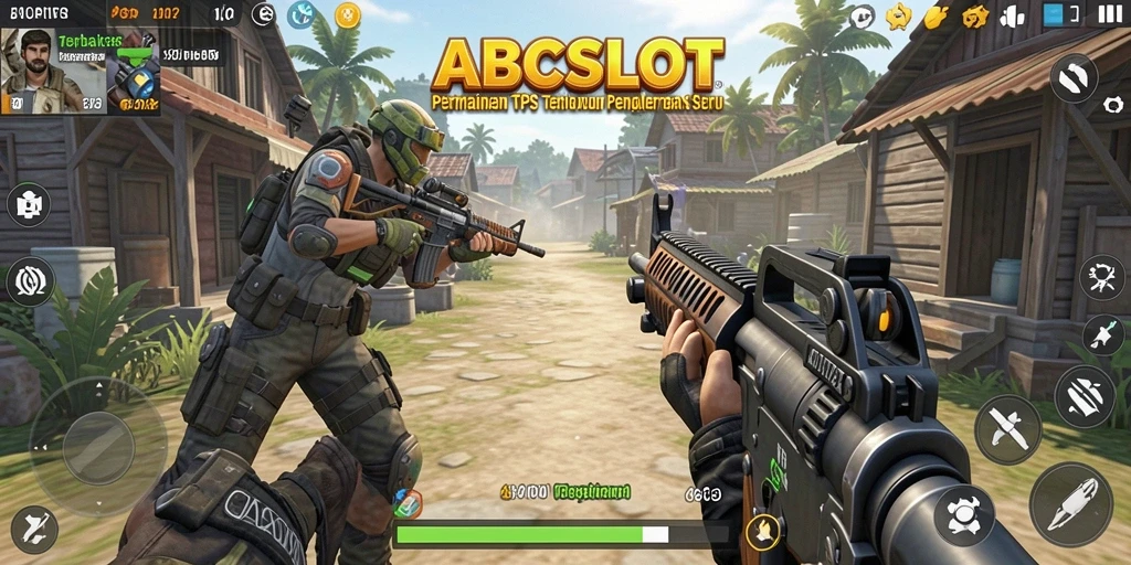 Screenshot utama ABCSLOT menampilkan aksi seru gameplay TPS dengan grafik memukau.