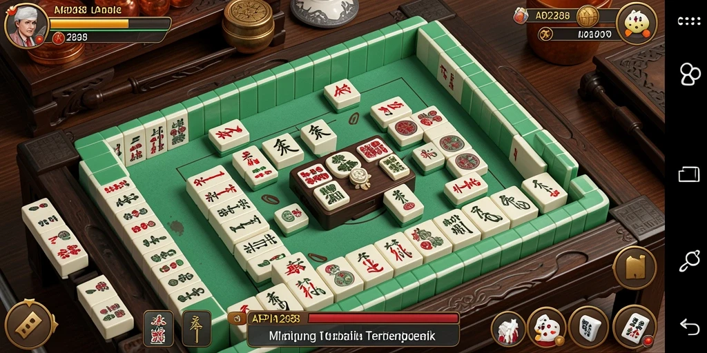 Screenshot API288 menunjukkan gameplay Mahjong yang seru dan menarik.