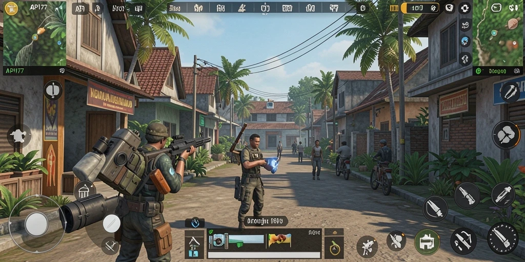 Tangkapan layar utama API77 menunjukkan gameplay simulasi yang memukau.
