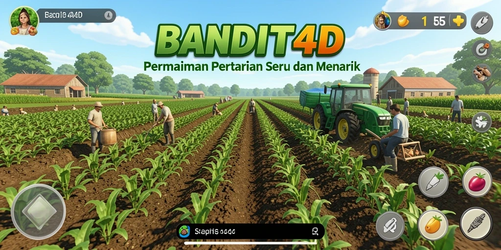 Screenshot gameplay BANDIT4D yang menampilkan kebun yang indah dan subur.