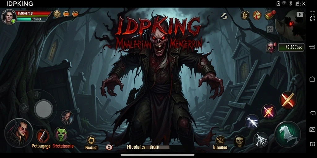 Tangkapan layar menampilkan suasana mencekam dan gameplay menegangkan dari IDPKING.