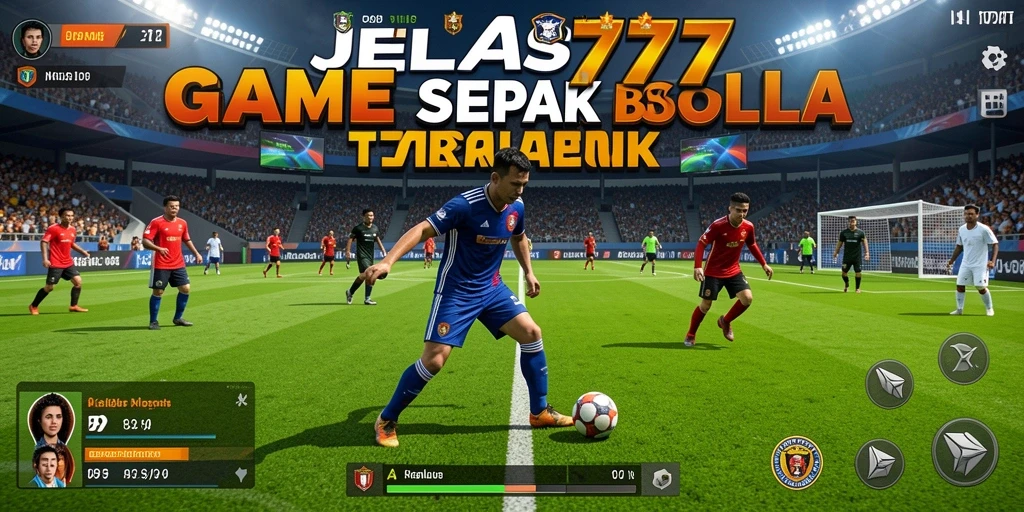 Tampilan gameplay JELAS777 yang memukau dengan aksi sepak bola nyata.