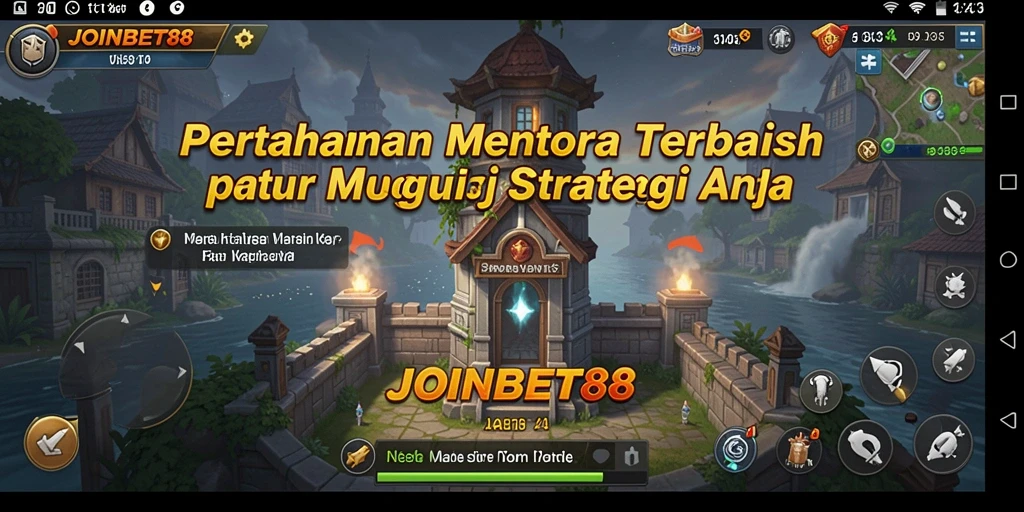 Tampilan gameplay seru dalam JOINBET88 yang memperlihatkan strategi menara.