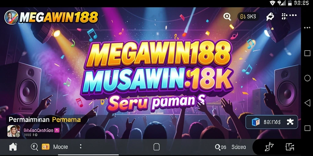 Tampilan gameplay MEGAWIN188 yang seru dengan pilihan musik menarik.