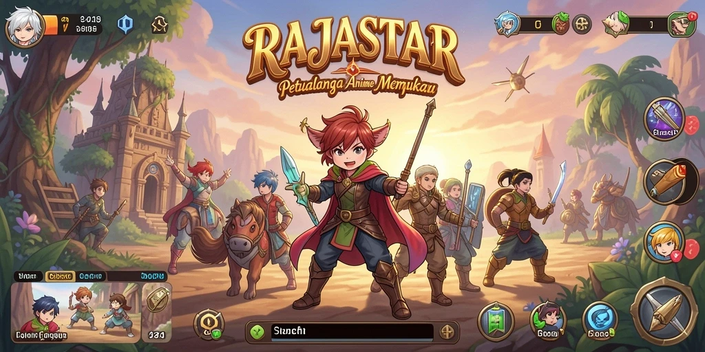 Screenshot gameplay menampilkan karakter anime yang dinamis dan aksi seru.