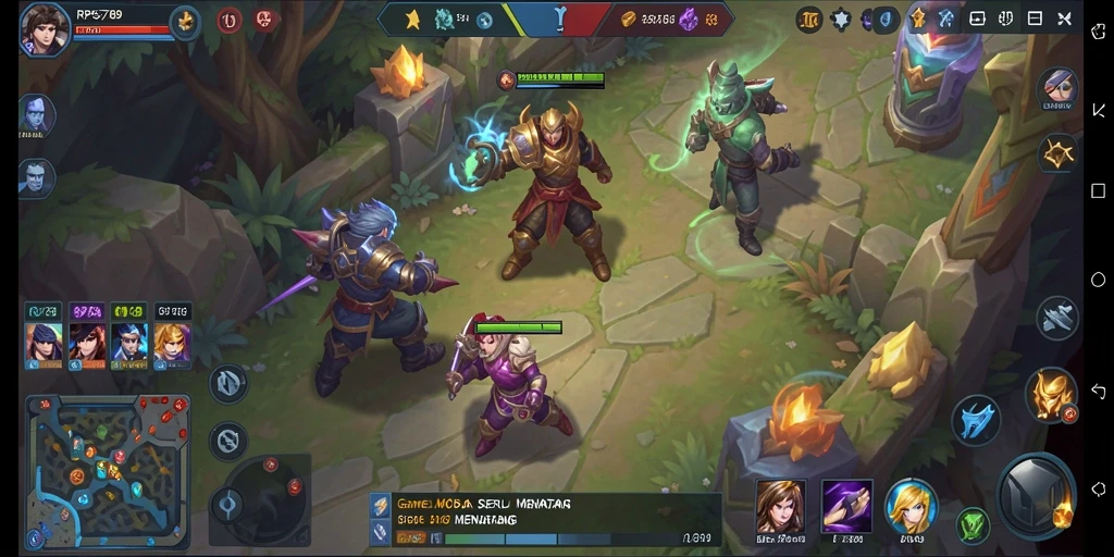 Tangkapan layar gameplay menarik dari RP6789 di arena pertempuran MOBA.