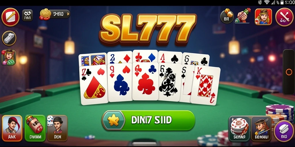 Screenshot gameplay SL777 menampilkan momen seru permainan Domino.