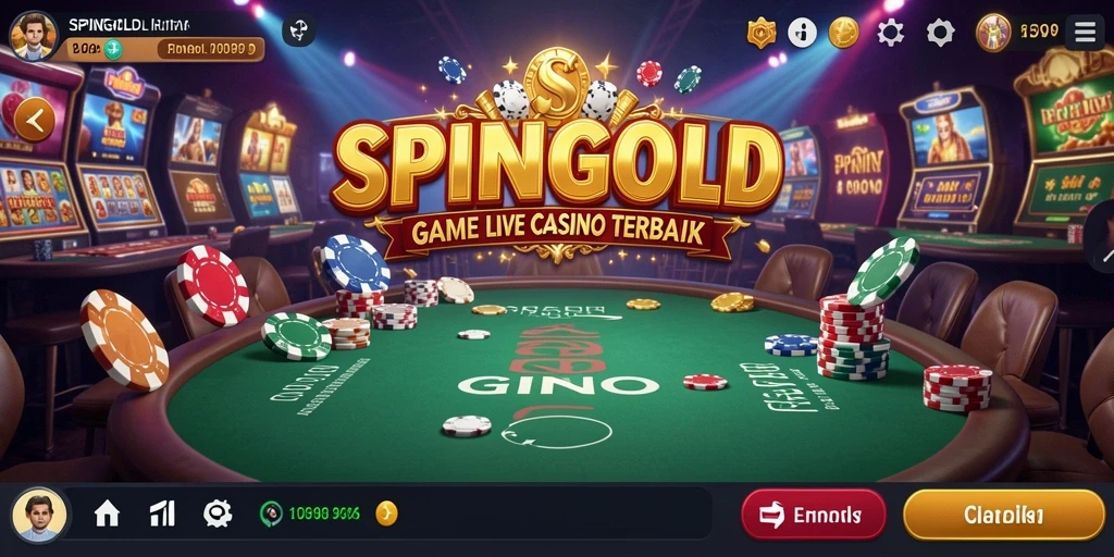Tampilan gameplay <strong>SPINGOLD</strong> yang mendebarkan dengan dealer langsung.