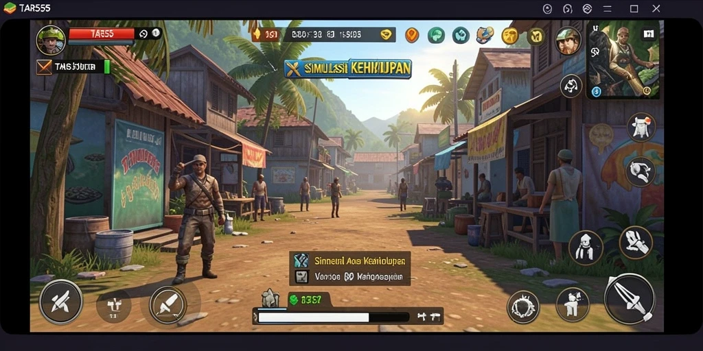 Tampilan gameplay TAR555 yang menarik dengan interaksi karakter.