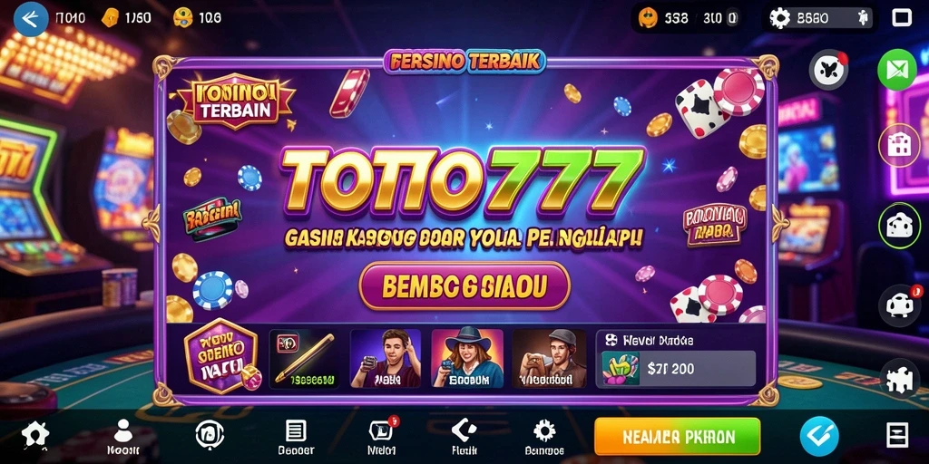 Screenshot TOTO777 menampilkan gameplay kasino yang mendebarkan.